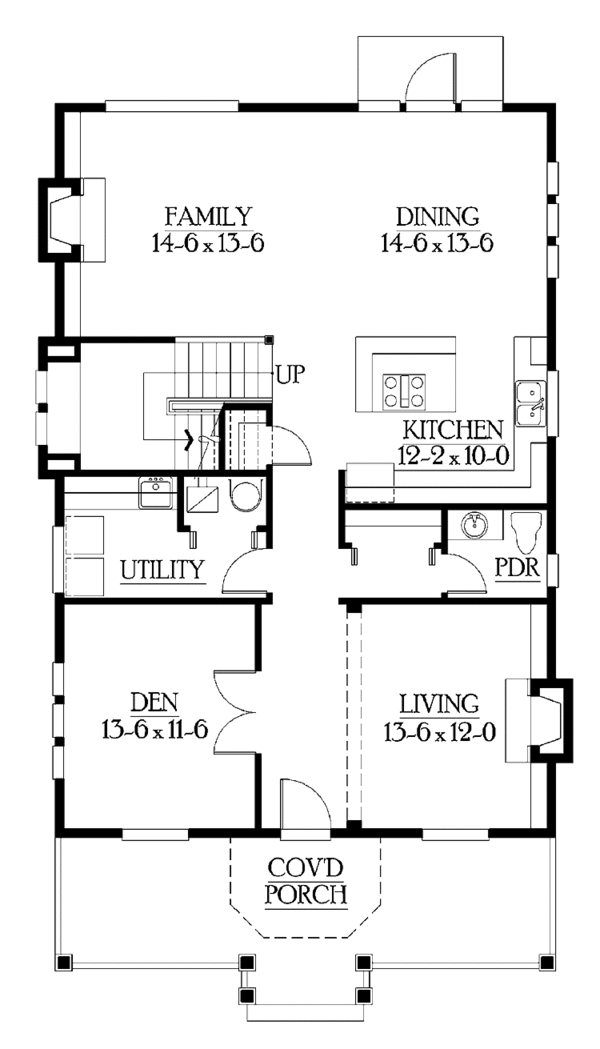 Home Plan - Craftsman Floor Plan - Main Floor Plan #132-302