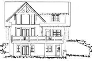 Exterior - Rear Elevation for Log House Plan #942-23 - 3 bed, 2.5 bath
