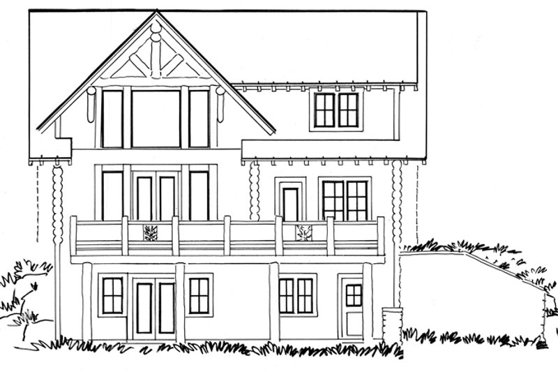 Dream House Plan - Exterior - Rear Elevation for Log House Plan #942-23 - 3 bed, 2.5 bath
