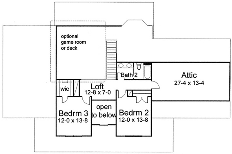 Home Plan - Floor Plan - Upper Floor for European House Plan #120-224 - 3 bed, 2.5 bath