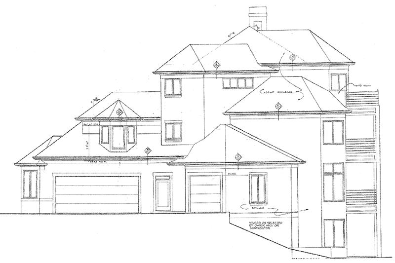 Architectural House Design - Exterior - Rear Elevation for Mediterranean House Plan #453-201 - 4 bed, 5.5 bath
