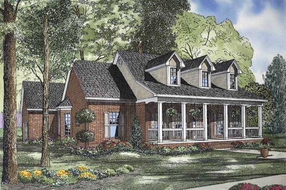 Exterior - Front Elevation 3 for Country House Plan #17-2834 - 3 bed, 2.5 bath