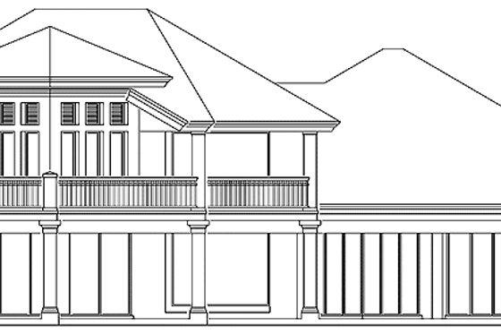 Exterior - Rear Elevation for Mediterranean House Plan #930-193 - 4 bed, 5 bath