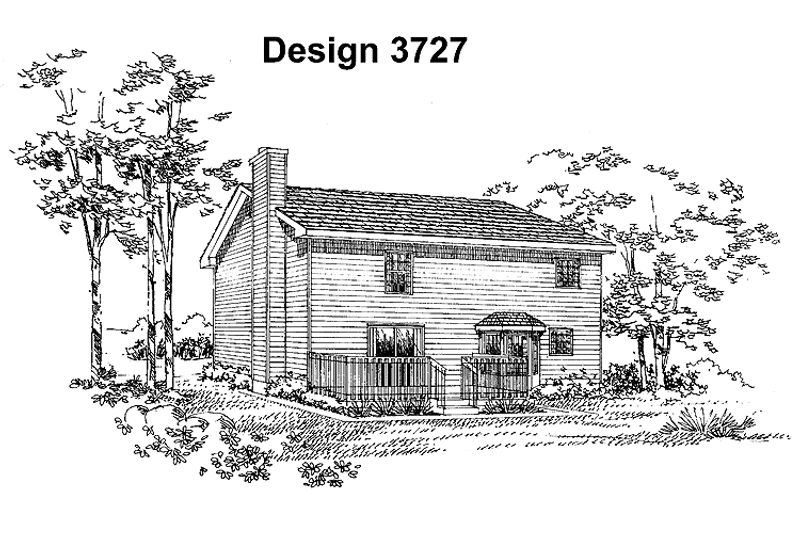 Home Plan - Exterior - Rear Elevation for Colonial House Plan #72-1044 - 4 bed, 2.5 bath