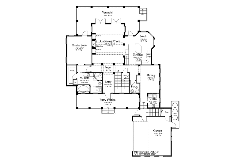 Architectural House Design - Floor Plan - Main Floor for Country House Plan #930-358 - 6 bed, 4.5 bath