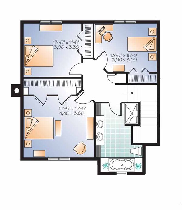 House Design - Country Floor Plan - Upper Floor Plan #23-2509