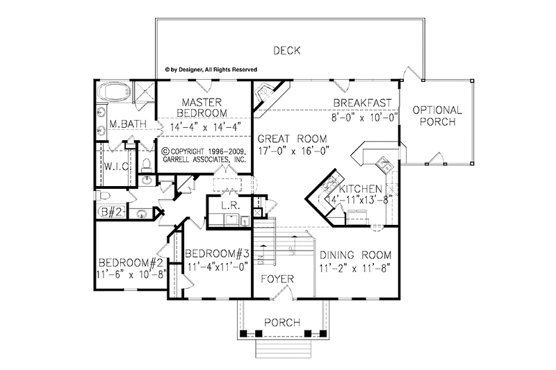 Home Plan - Floor Plan - Main Floor for Traditional House Plan #54-319 - 3 bed, 3 bath