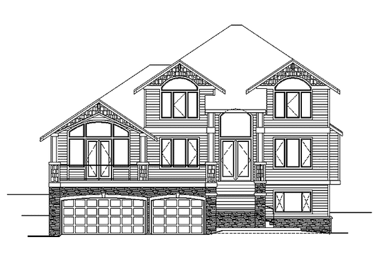 Exterior - Front Elevation 3 for Contemporary House Plan #951-8 - 4 bed, 3.5 bath