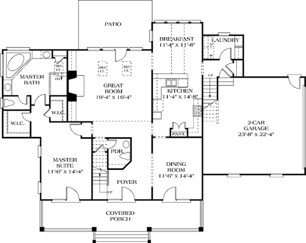 House Plan Design - Country Floor Plan - Main Floor Plan #453-132