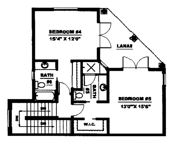 House Blueprint - Mediterranean Floor Plan - Upper Floor Plan #1017-2