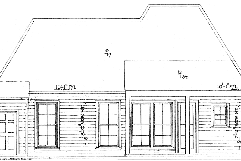 Dream House Plan - Exterior - Rear Elevation for Country House Plan #301-149 - 3 bed, 2.5 bath