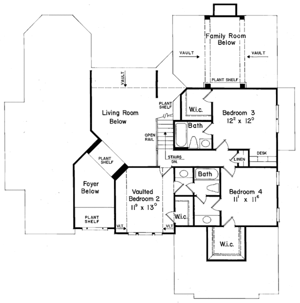 Architectural House Design - Mediterranean Floor Plan - Upper Floor Plan #927-59