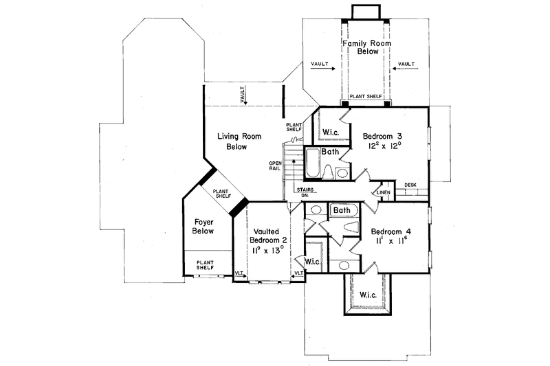 Home Plan - Floor Plan - Upper Floor for Mediterranean House Plan #927-59 - 4 bed, 3.5 bath