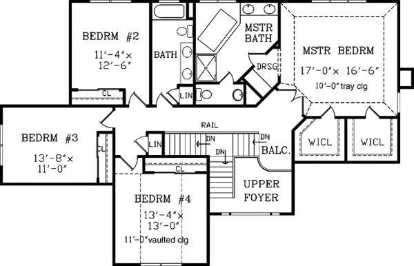 Home Plan - European Floor Plan - Upper Floor Plan #456-110