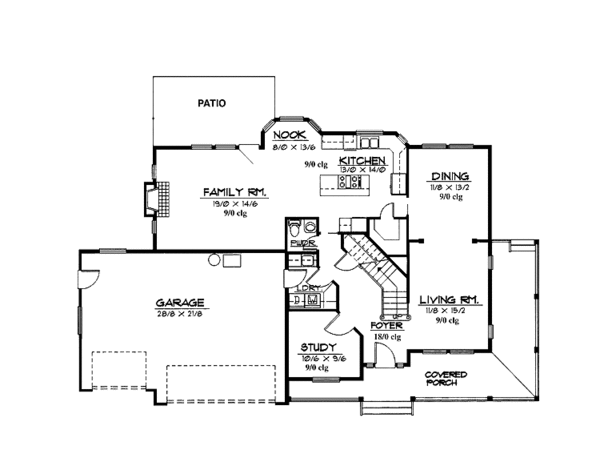 House Plan Design - Country Floor Plan - Main Floor Plan #997-19
