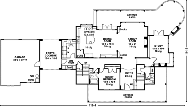 Home Plan - Country Floor Plan - Main Floor Plan #966-79