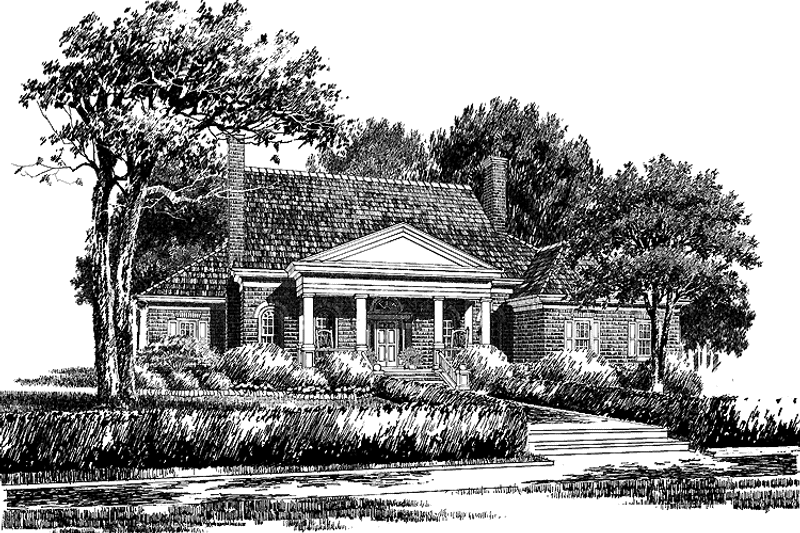 Architectural House Design - Exterior - Front Elevation 3 for Classical House Plan #429-245 - 3 bed, 2.5 bath