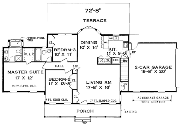 Architectural House Design - Colonial Floor Plan - Main Floor Plan #3-239