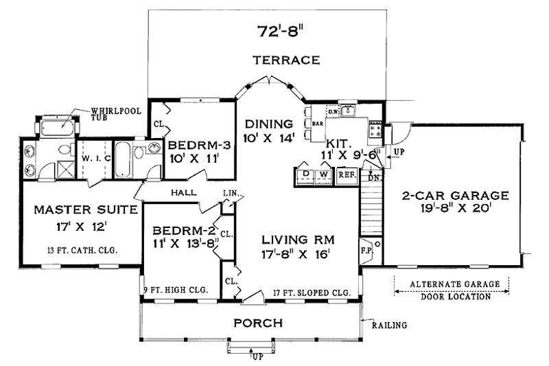 Dream House Plan - Floor Plan - Main Floor for Colonial House Plan #3-239 - 3 bed, 2 bath
