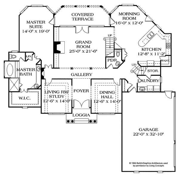 House Plan Design - Mediterranean Floor Plan - Main Floor Plan #453-178