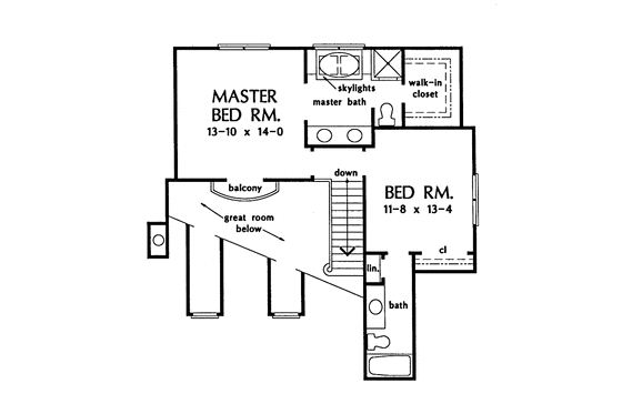 Floor Plan - Upper Floor for Victorian House Plan #929-155 - 4 bed, 3 bath