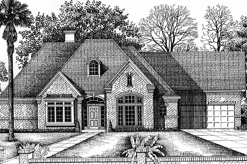 House Plan Design - European Exterior - Front Elevation Plan #974-61