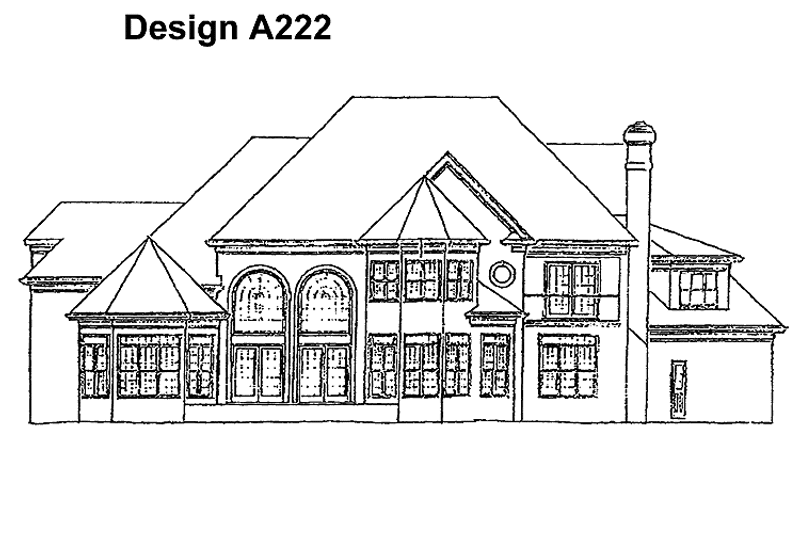 Home Plan - Exterior - Rear Elevation for European House Plan #453-190 - 5 bed, 4.5 bath