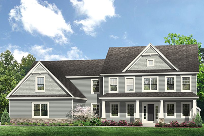 Colonial Style House Plan - 4 Beds 4 Baths 2952 Sq/Ft Plan #1010-204