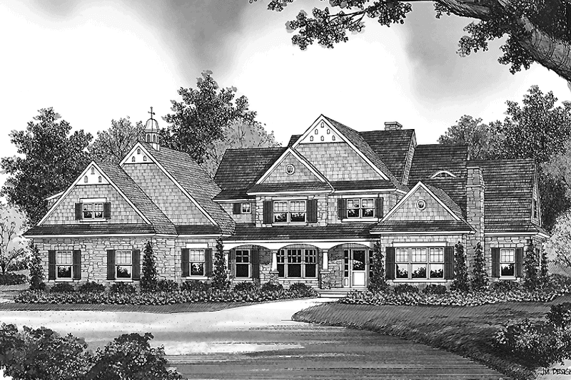 Dream House Plan - Exterior - Front Elevation 3 for Country House Plan #453-460 - 4 bed, 4 bath