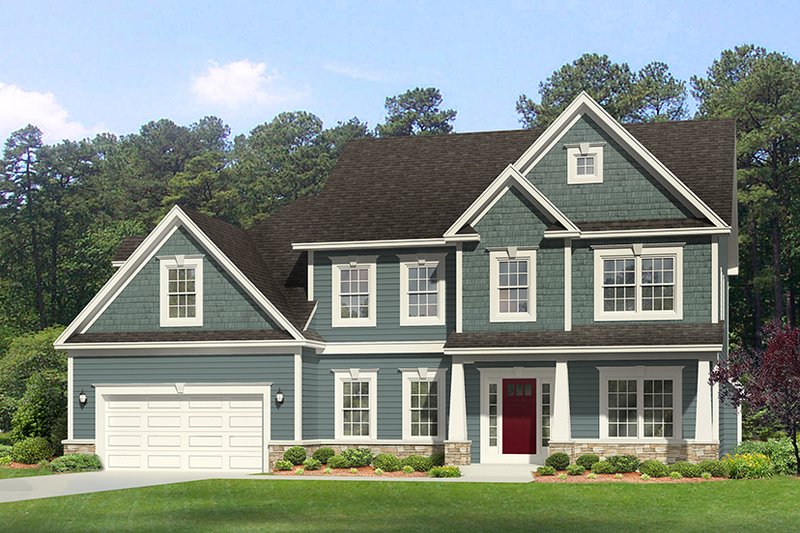 Architectural House Design - Exterior - Front Elevation 3 for Traditional House Plan #1010-129 - 4 bed, 2.5 bath
