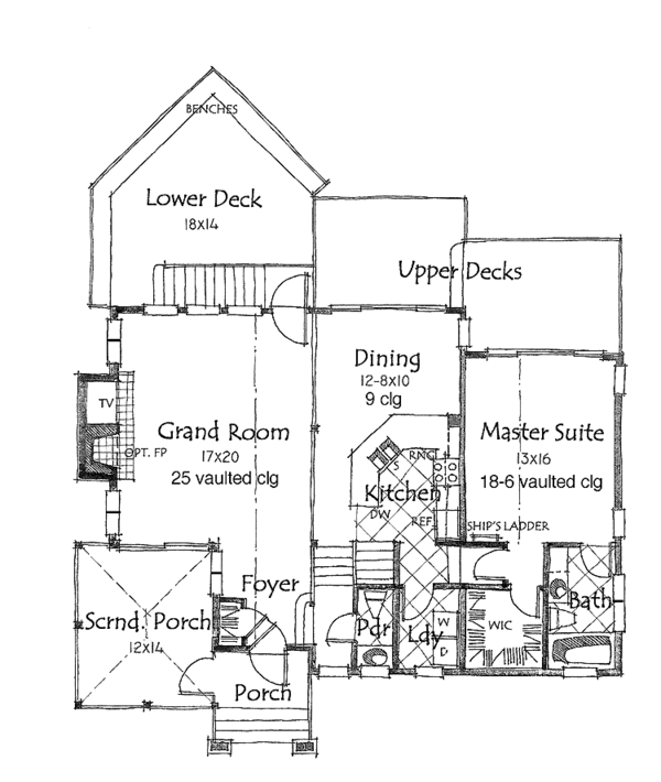 Architectural House Design - Country Floor Plan - Main Floor Plan #1007-18