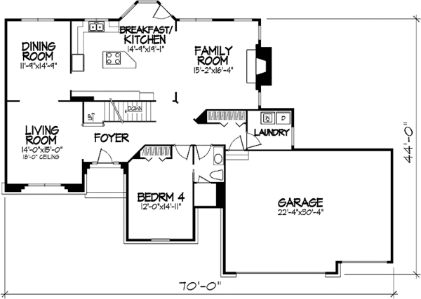 House Design - Country Floor Plan - Main Floor Plan #320-1446