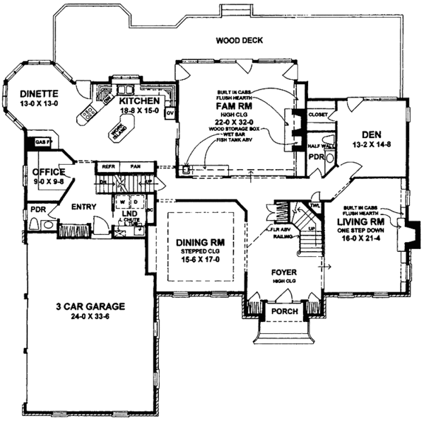 House Blueprint - Colonial Floor Plan - Main Floor Plan #328-310