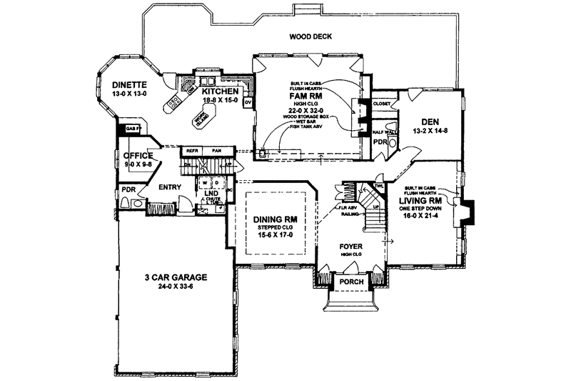 Home Plan - Floor Plan - Main Floor for Colonial House Plan #328-310 - 4 bed, 4.5 bath