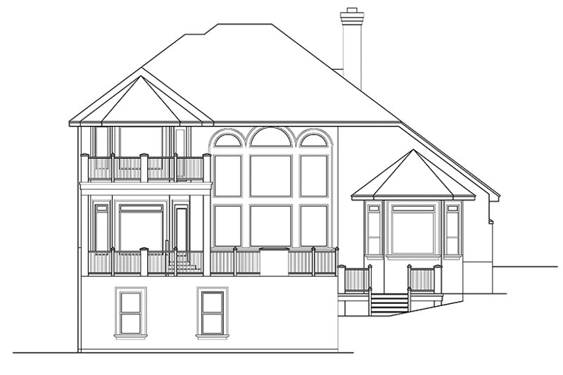 Architectural House Design - Exterior - Rear Elevation for Mediterranean House Plan #472-298 - 4 bed, 3.5 bath