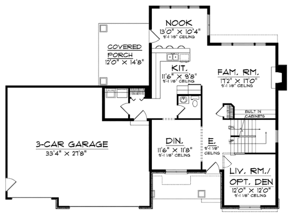 Dream House Plan - Country Floor Plan - Main Floor Plan #70-1379