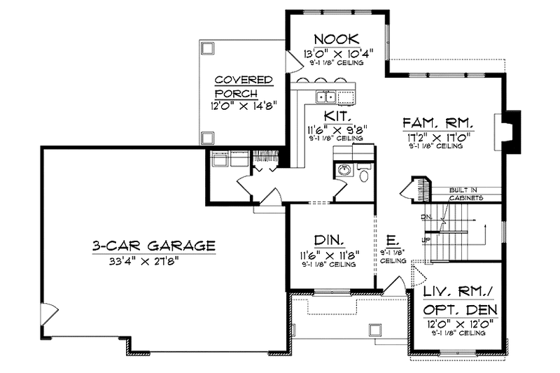 Architectural House Design - Floor Plan - Main Floor for Country House Plan #70-1379 - 4 bed, 2.5 bath