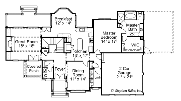 Architectural House Design - Country Floor Plan - Main Floor Plan #429-415