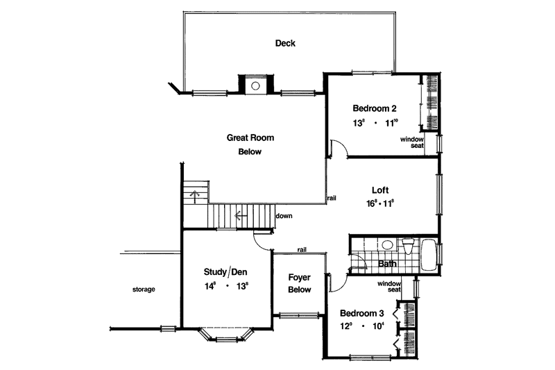 Home Plan - Floor Plan - Upper Floor for Mediterranean House Plan #417-473 - 3 bed, 3 bath