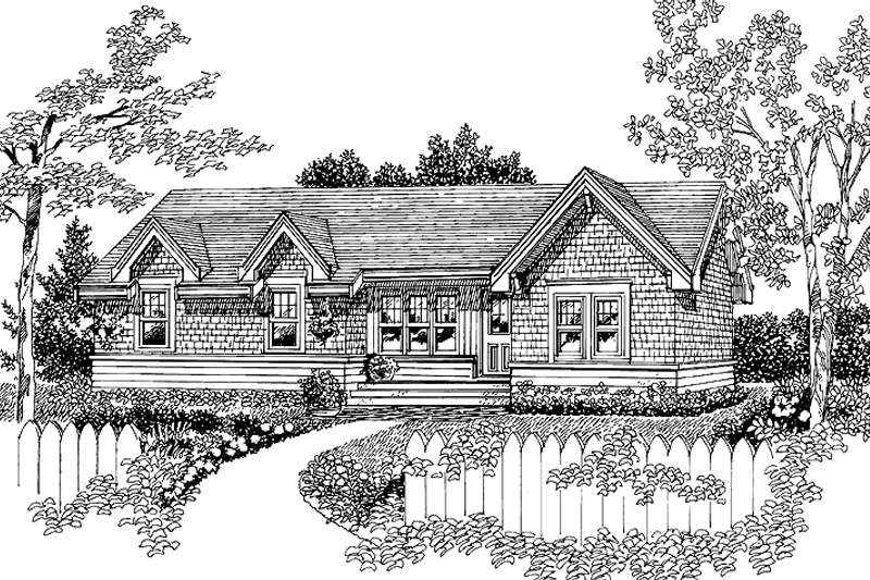 House Blueprint - Craftsman Exterior - Front Elevation Plan #47-1085