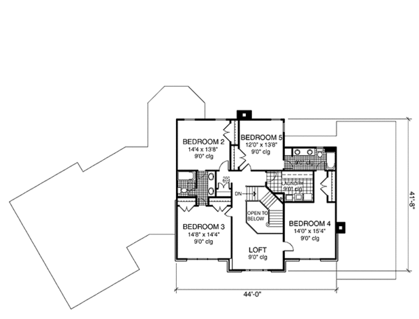 House Design - European Floor Plan - Upper Floor Plan #953-78