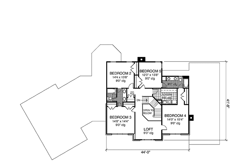 Architectural House Design - Floor Plan - Upper Floor for European House Plan #953-78 - 5 bed, 3.5 bath