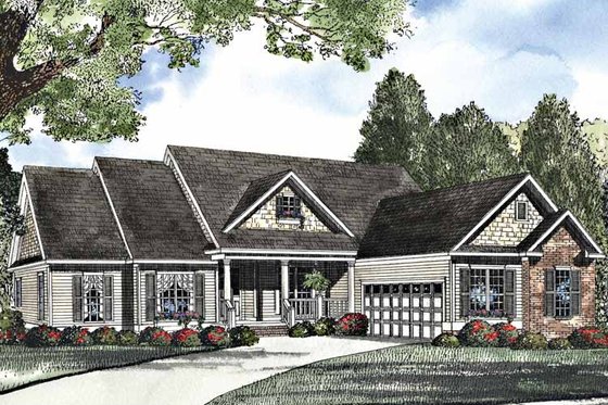 Exterior - Front Elevation 3 for Country House Plan #17-3118 - 5 bed, 4 bath