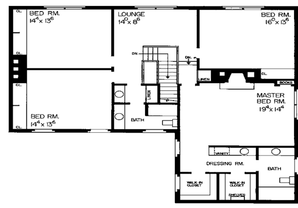 Dream House Plan - Country Floor Plan - Upper Floor Plan #72-645