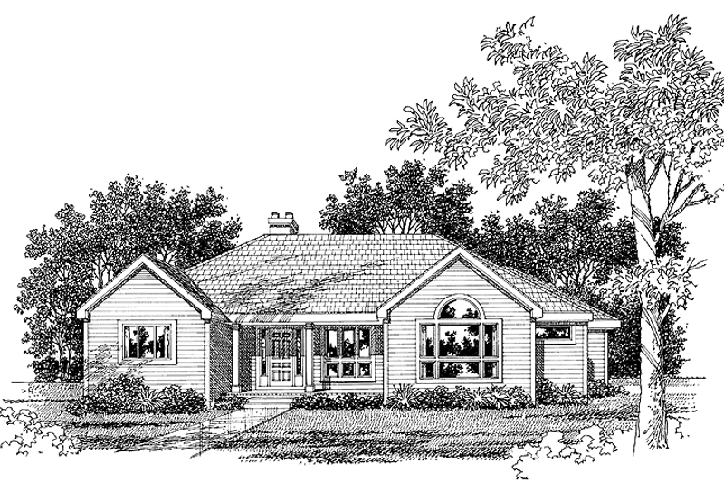 Dream House Plan - Ranch Exterior - Front Elevation Plan #456-47