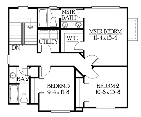 Home Plan - Craftsman Floor Plan - Upper Floor Plan #132-288