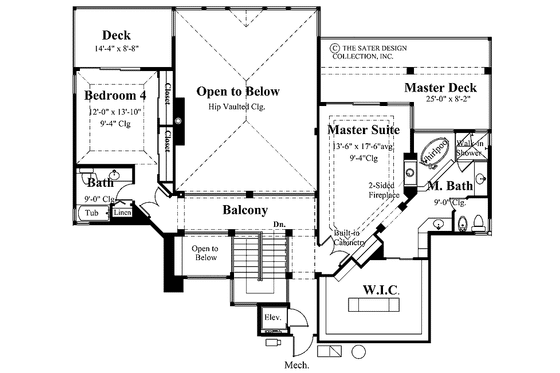Floor Plan - Upper Floor for Traditional House Plan #930-133 - 5 bed, 4.5 bath