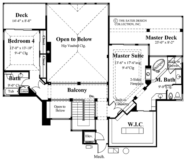 Traditional Floor Plan - Upper Floor Plan #930-133