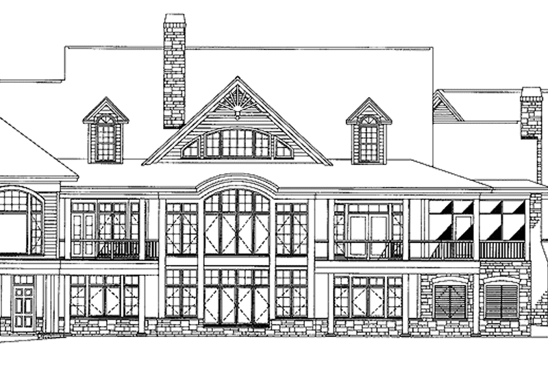 Home Plan - Exterior - Rear Elevation 1 for Country House Plan #929-649 - 5 bed, 4 bath