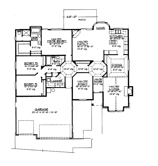Architectural House Design - Ranch Floor Plan - Main Floor Plan #997-24